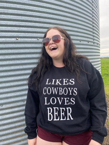 Likes Cowboys Loves Beer - Pullover