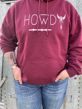 Load image into Gallery viewer, Howdy Hoodie- Maroon